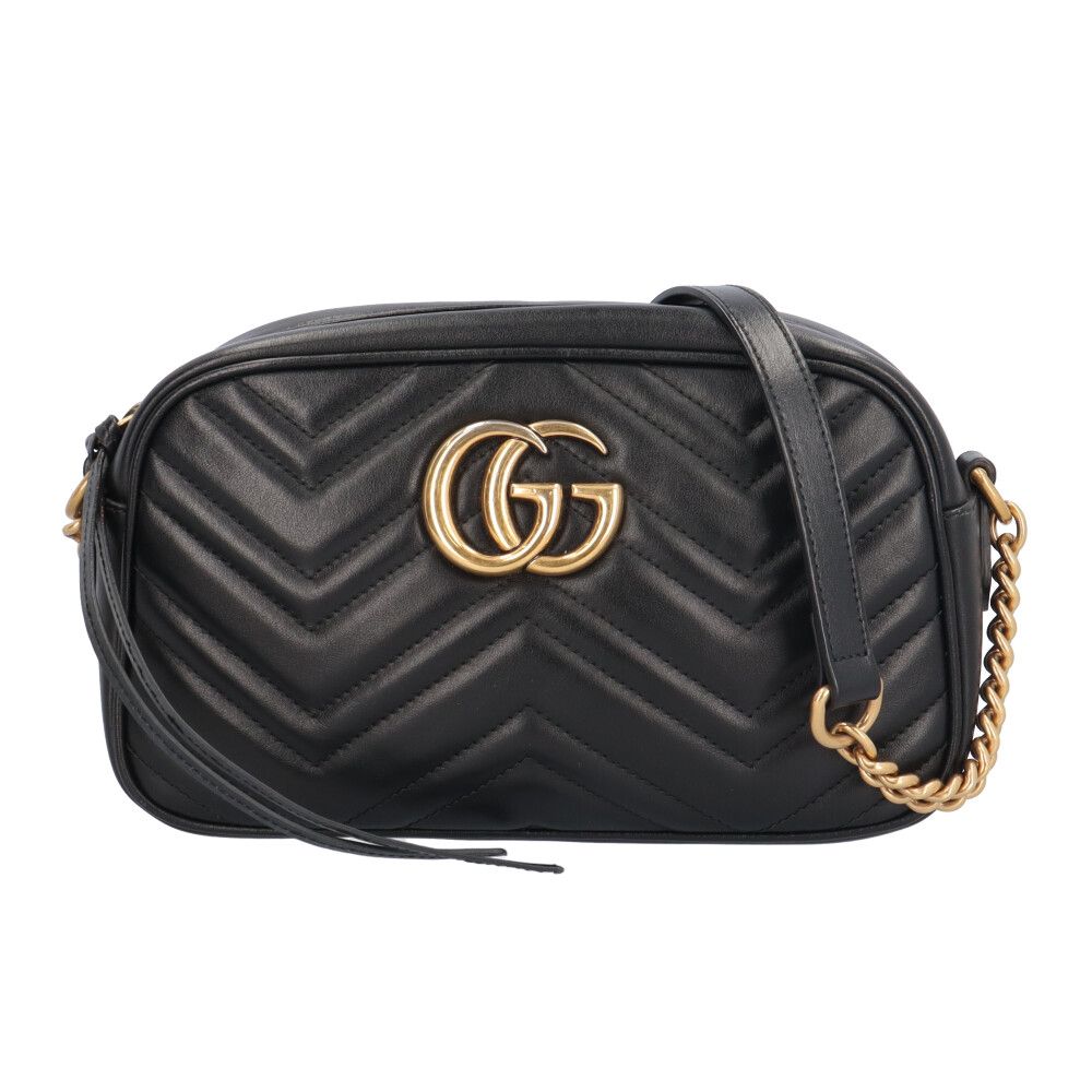 Gucci Small GG Marmont Shoulder Bag Leather Black