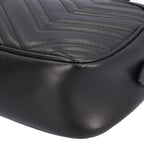 Gucci Small GG Marmont Shoulder Bag Leather Black — view 8