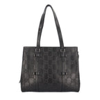 Gucci Medium GG Embossed Tote Bag Black