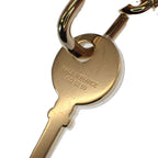 Hermes Amulette Padlock GM Necklace Buffalo Horn Brown Gold