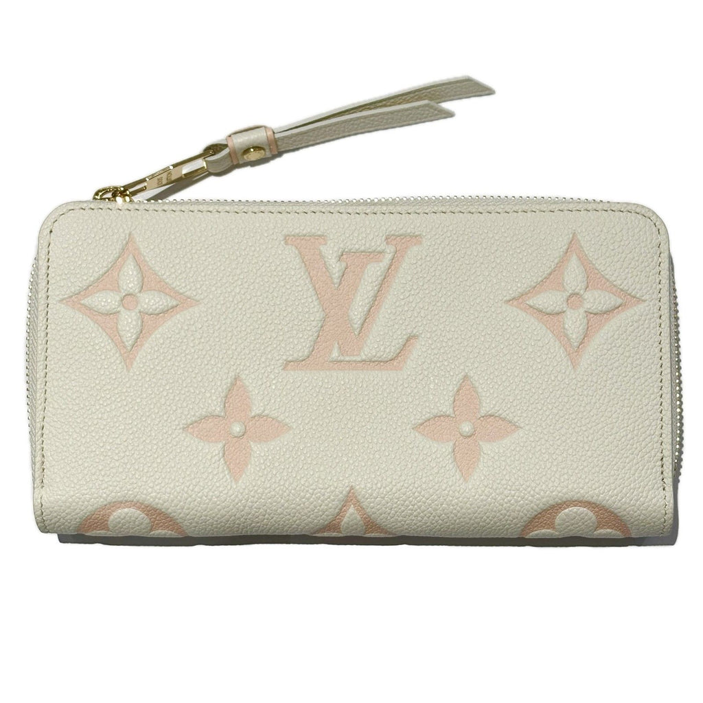 Louis Vuitton Zippy Wallet Bicolor Monogram Empreinte Leather Latte White