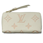 Louis Vuitton Zippy Wallet Bicolor Monogram Empreinte Leather Latte White