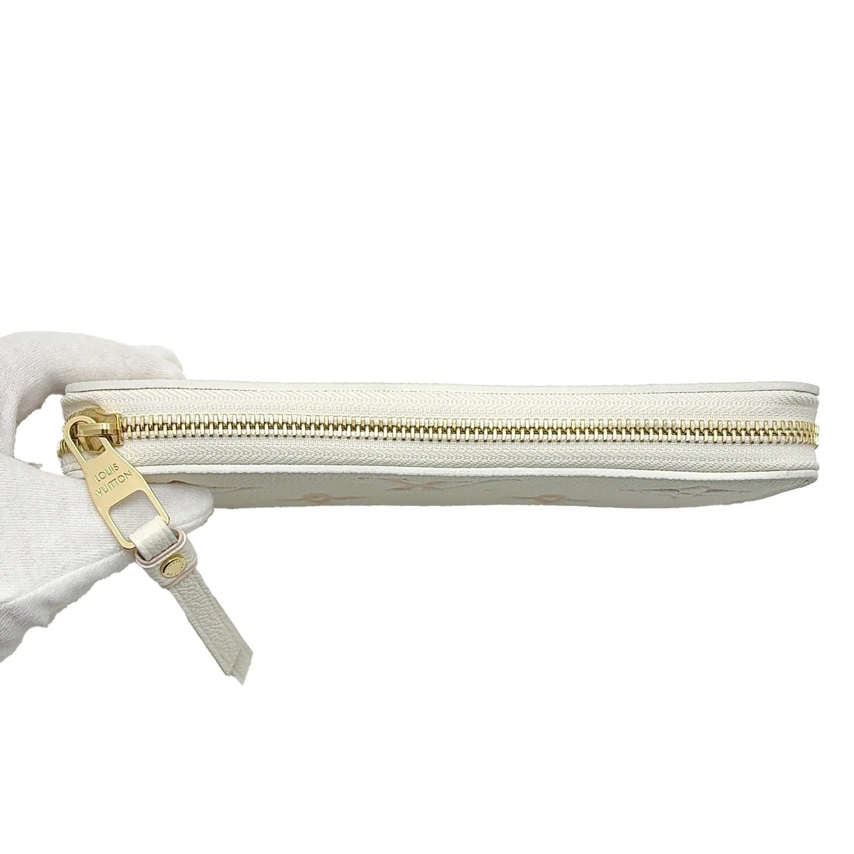 Louis Vuitton Zippy Wallet Bicolor Monogram Empreinte Leather Latte White — view 5