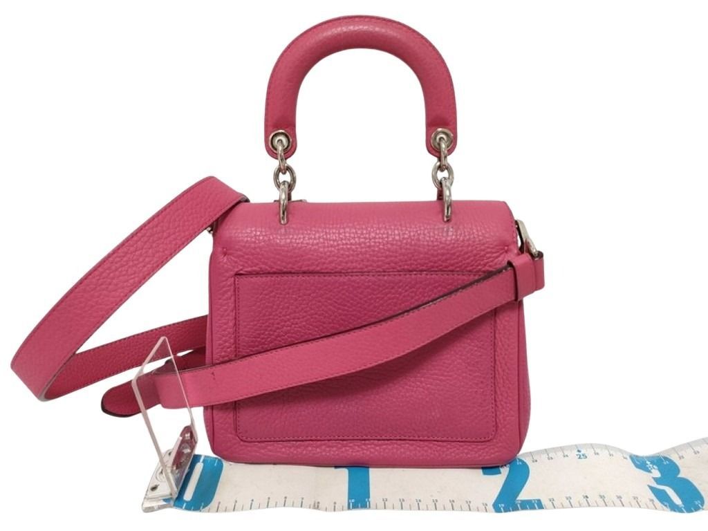 Dior Be Rose Pink Leather 2-Way Shoulder Bag Silver — view 2