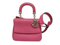 Dior Be Rose Pink Leather 2-Way Shoulder Bag Silver