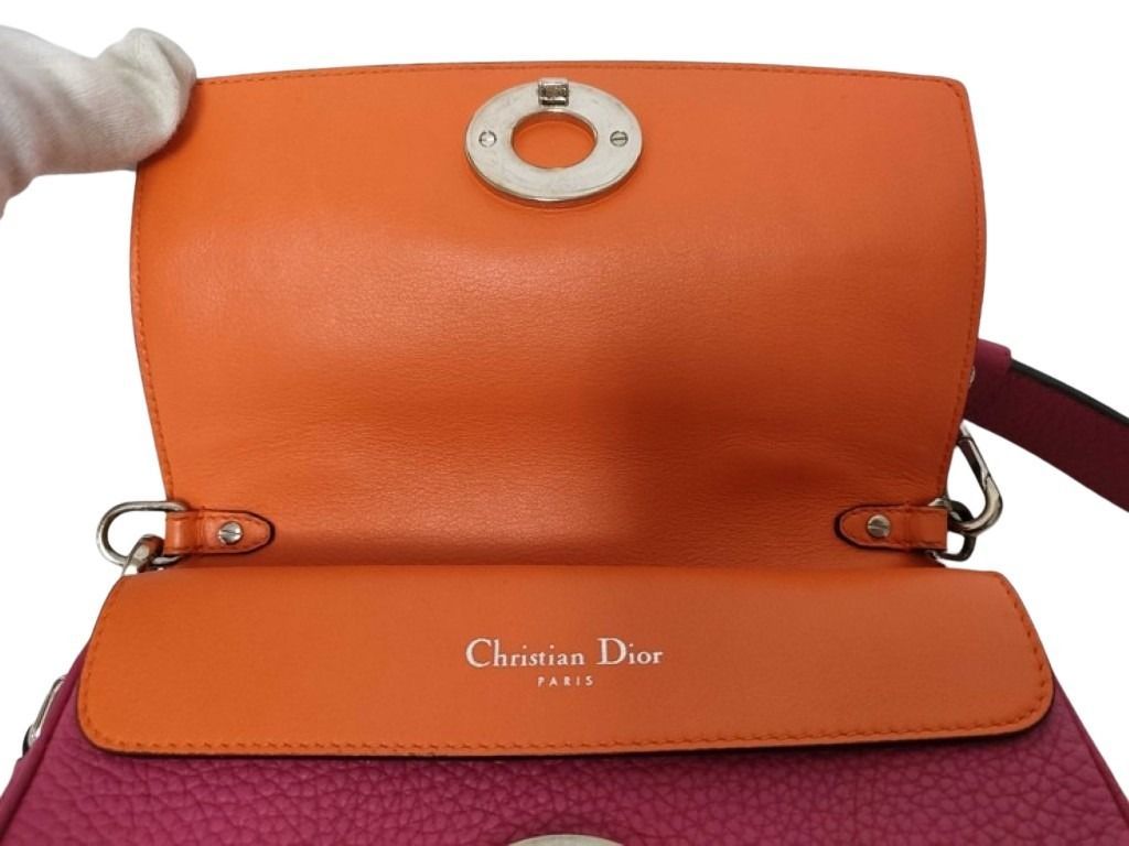 Dior Be Rose Pink Leather 2-Way Shoulder Bag Silver — view 8