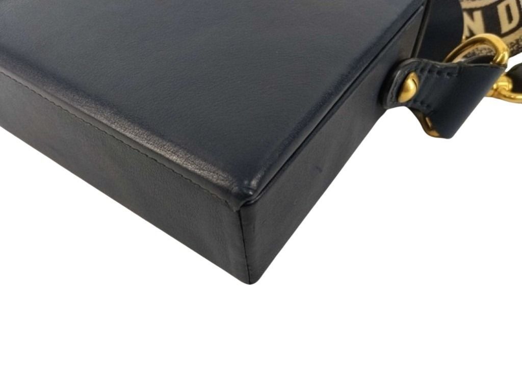 Dior Shoulder Bag Addict Small Box Black Leather Gold — view 6