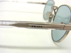 Prada Sunglasses Boston Metal Silver Lens Clear Blue Acetate Eyewear — view 3