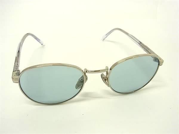 Prada Sunglasses Boston Metal Silver Lens Clear Blue Acetate Eyewear