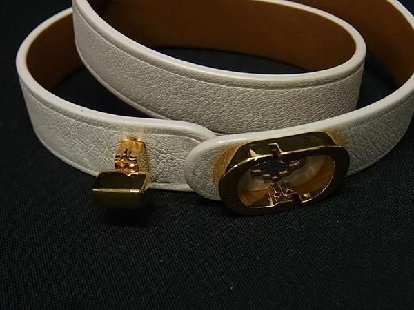 Dior Bracelet 30 Montaigne Double Ivory Leather Gold — view 3