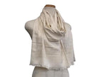 Louis Vuitton Shawl Ettor Monogram Shimmer Ivory Silk 93% Nylon 5% 2% Fringe
