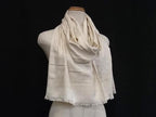 Louis Vuitton Shawl Ettor Monogram Shimmer Ivory Silk 93% Nylon 5% 2% Fringe — view 5