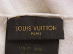 Louis Vuitton Shawl Ettor Monogram Shimmer Ivory Silk 93% Nylon 5% 2% Fringe — view 3