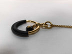 Hermes Necklace Loop Medor PM Gold Black Metal Leather — view 2