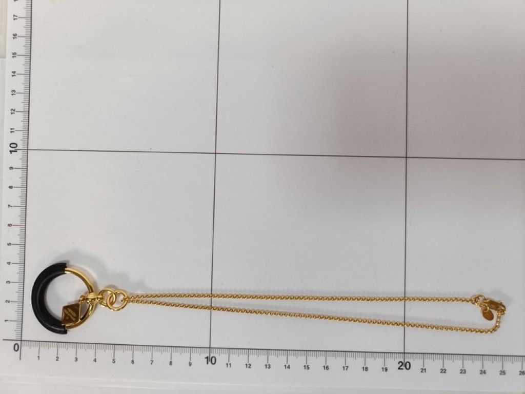 Hermes Necklace Loop Medor PM Gold Black Metal Leather — view 8