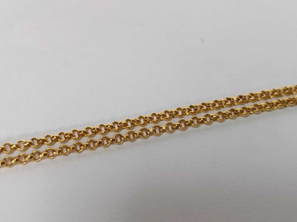 Hermes Necklace Loop Medor PM Gold Black Metal Leather — view 5