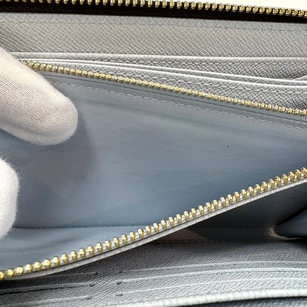 Louis Vuitton Zippy Wallet Monogram Azur Blue Long Canvas — view 6