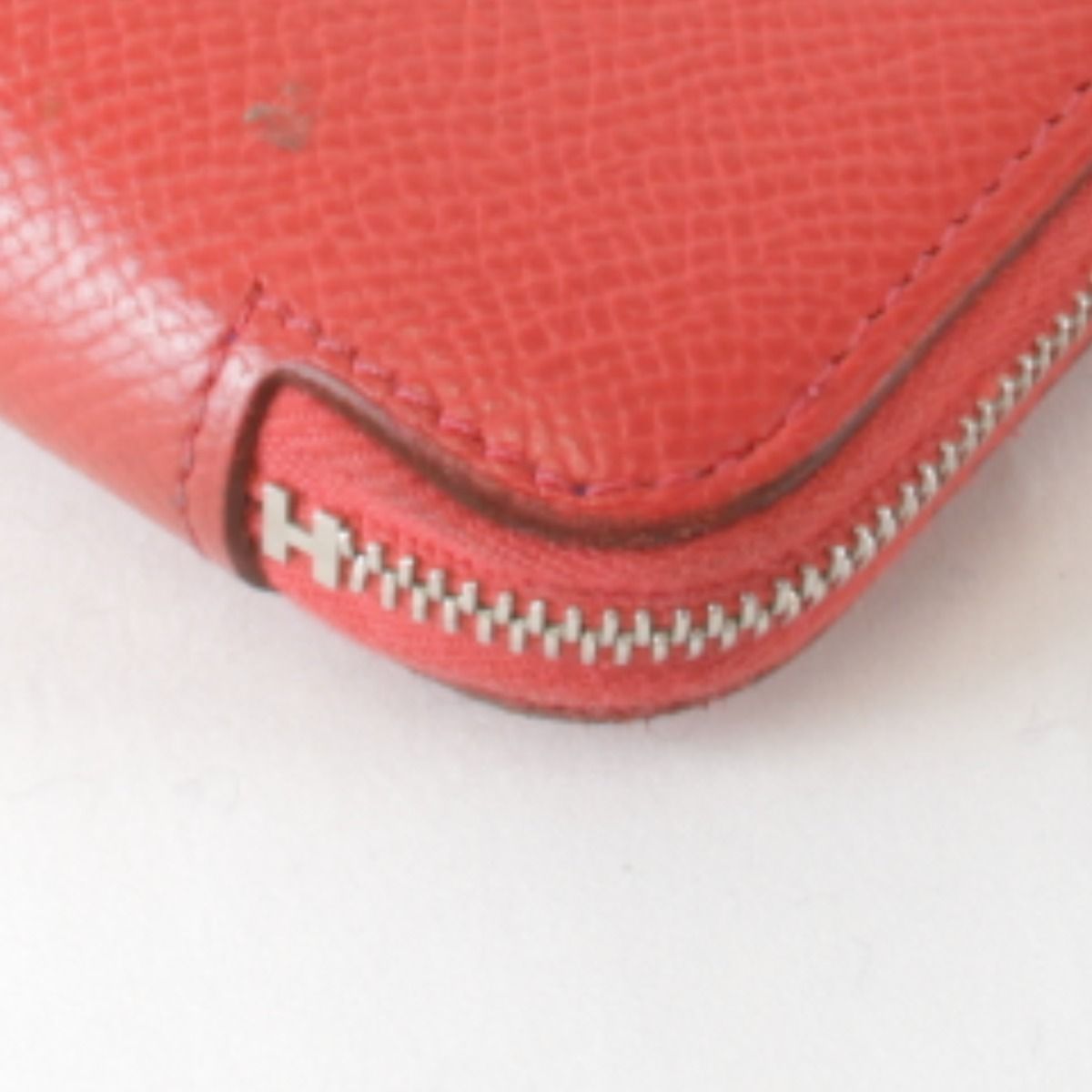 Hermes Some Defects Azap Silk'in Wallet Leather Silk Red — view 5