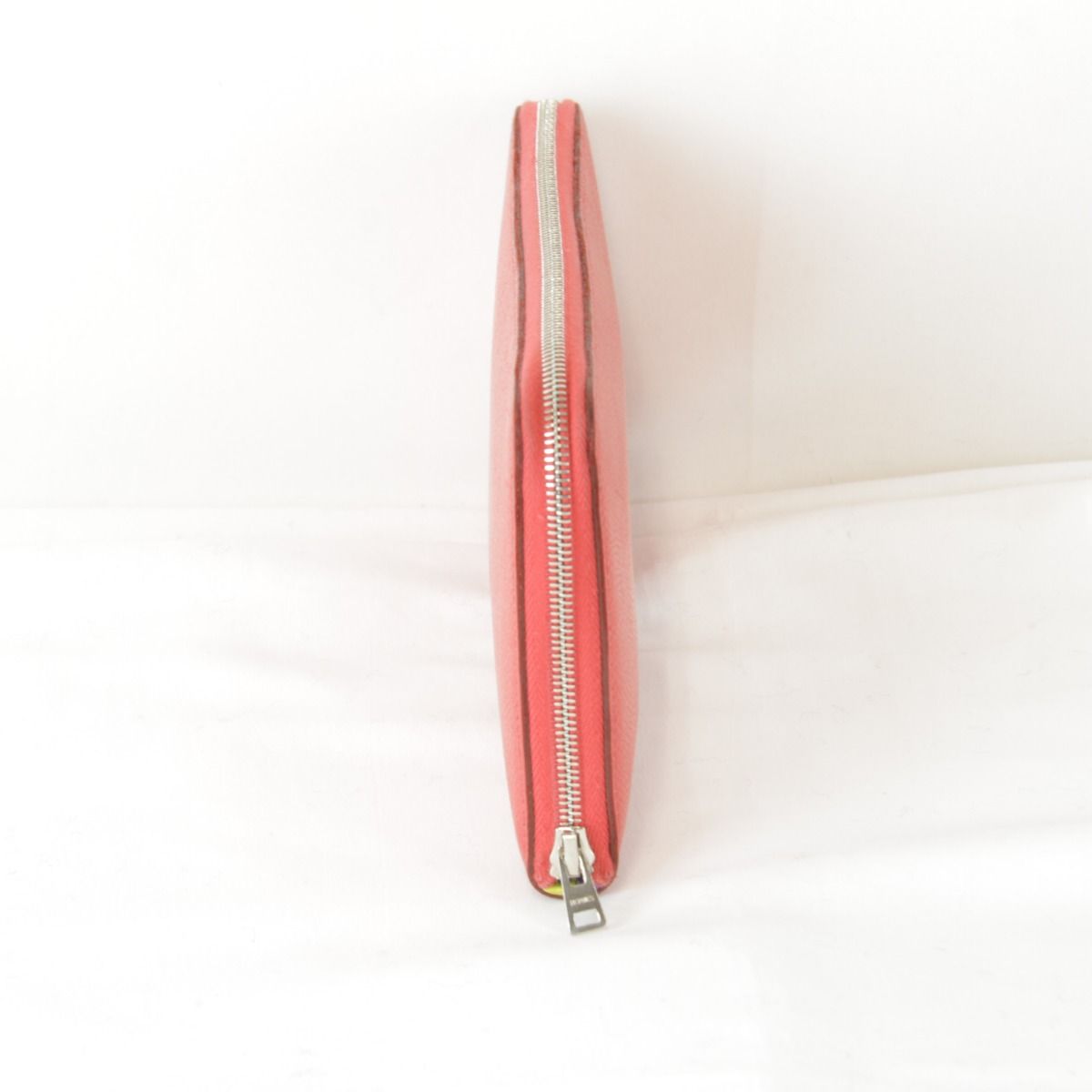 Hermes Some Defects Azap Silk'in Wallet Leather Silk Red — view 3