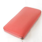 Hermes Some Defects Azap Silk'in Wallet Leather Silk Red — view 4