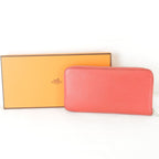 Hermes Some Defects Azap Silk'in Wallet Leather Silk Red