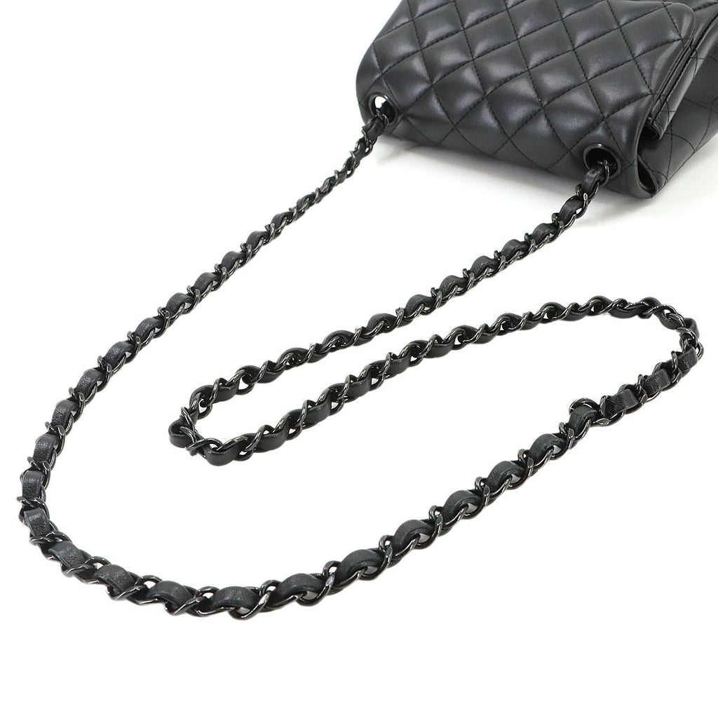 Chanel Mini Quilted Chain Shoulder Bag Lambskin Black — view 6