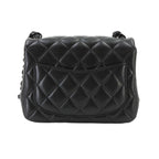 Chanel Mini Quilted Chain Shoulder Bag Lambskin Black — view 3