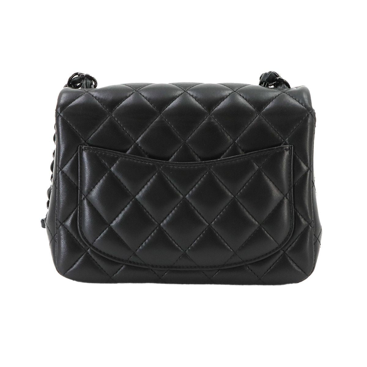 Chanel Mini Quilted Chain Shoulder Bag Lambskin Black — view 3