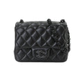 Chanel Mini Quilted Chain Shoulder Bag Lambskin Black