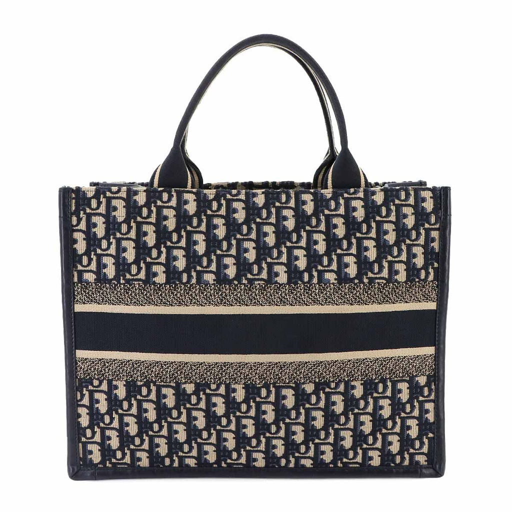 Dior Oblique Book Tote Bag Medium Canvas Navy — view 2