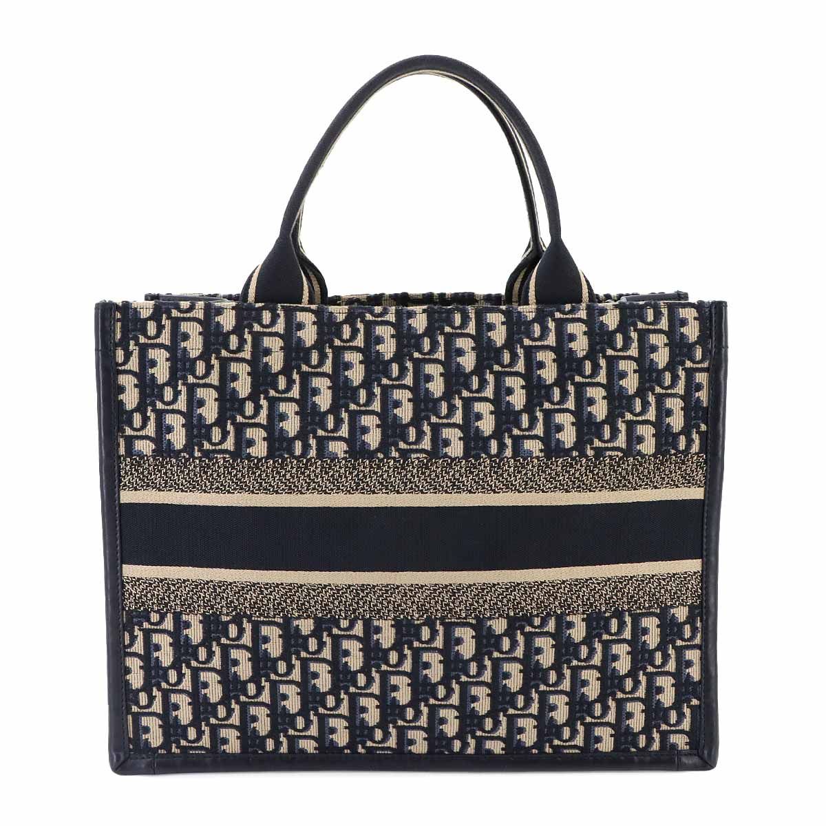 Dior Oblique Book Tote Bag Medium Canvas Navy — view 2