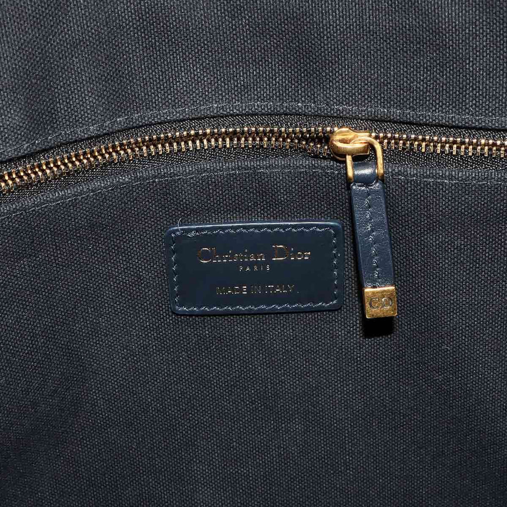 Dior Oblique Book Tote Bag Medium Canvas Navy — view 7