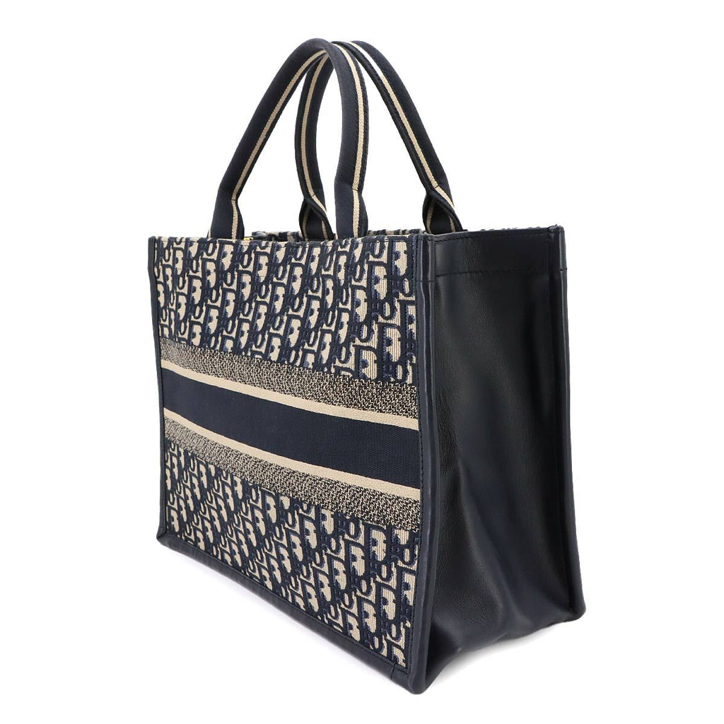 Dior Oblique Book Tote Bag Medium Canvas Navy — view 3