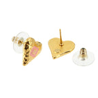 Chanel CC Logo Heart Shape Earrings Gold Pink Vintage — view 2
