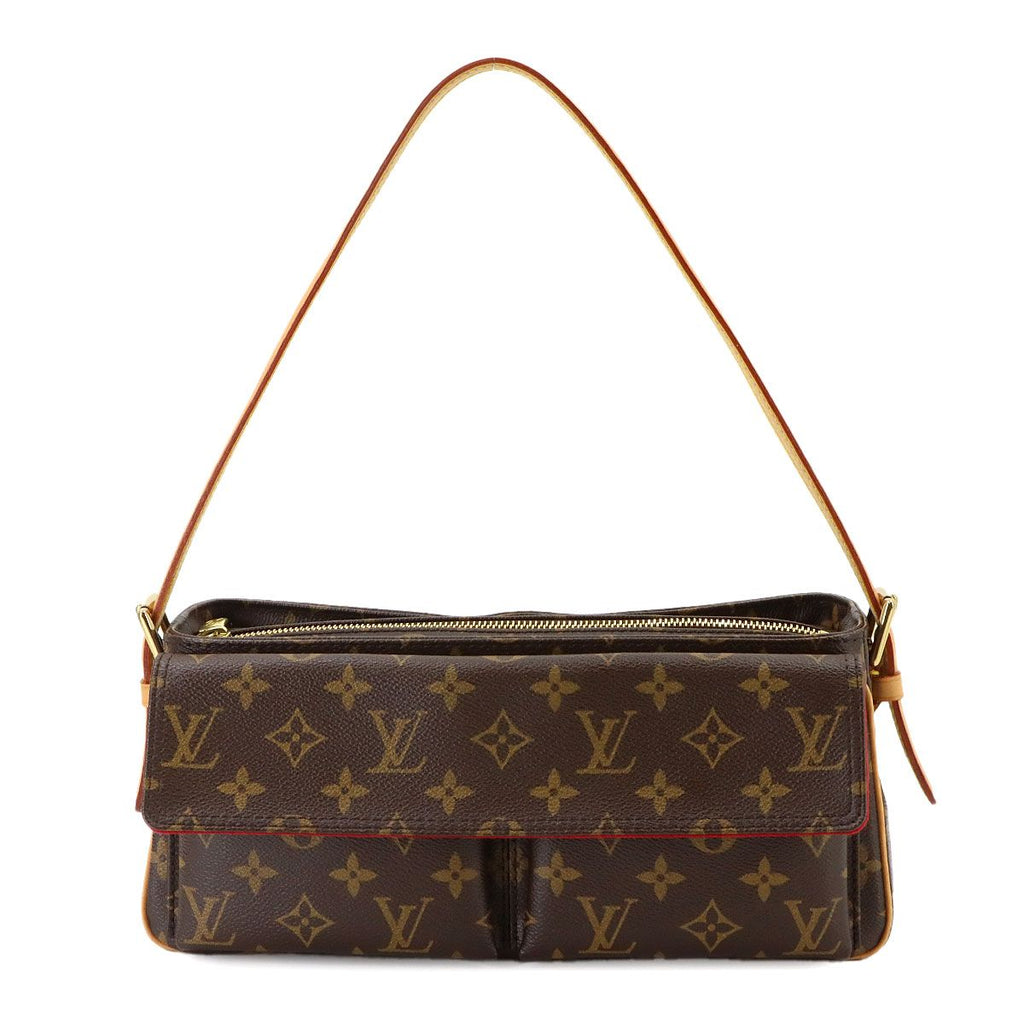 Louis Vuitton Monogram Viva-Cite MM Shoulder Bag Brown Gold