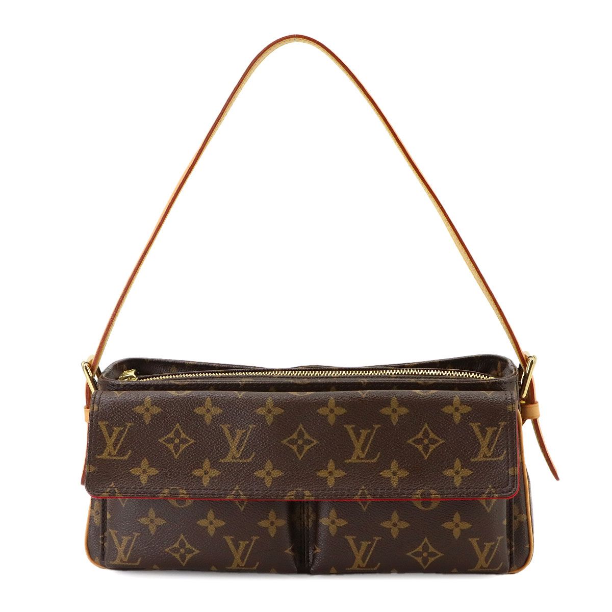 Louis Vuitton Monogram Viva-Cite MM Shoulder Bag Brown Gold