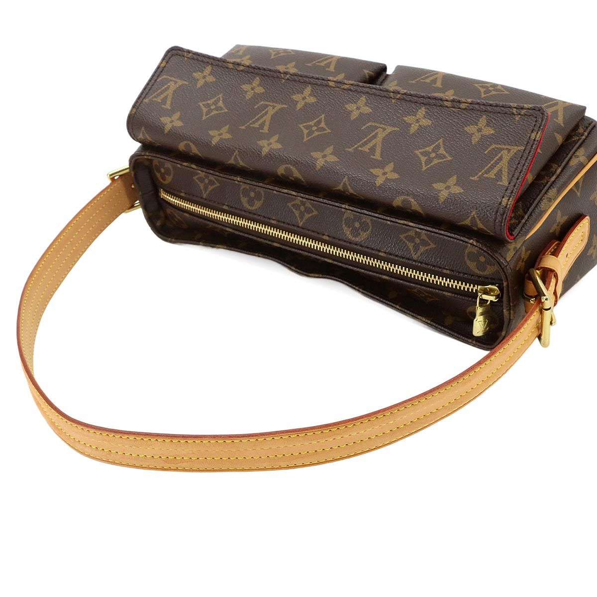 Louis Vuitton Monogram Viva-Cite MM Shoulder Bag Brown Gold — view 5