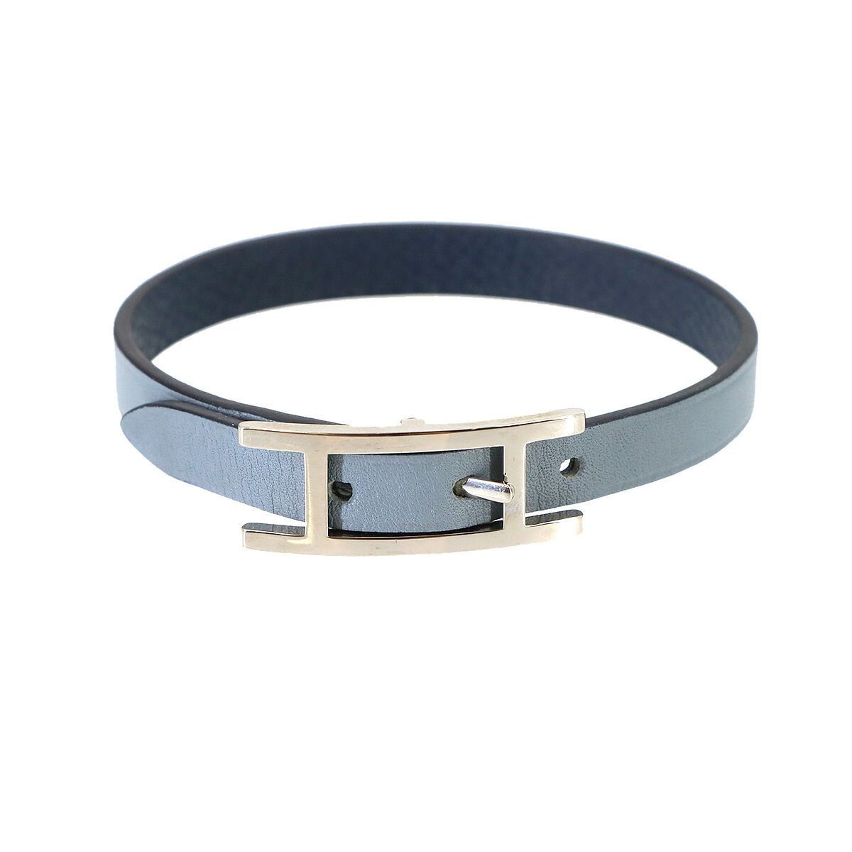 Hermes Behapi Double Tour Reversible Bracelet Swift Epsom Blue Run Navy T4