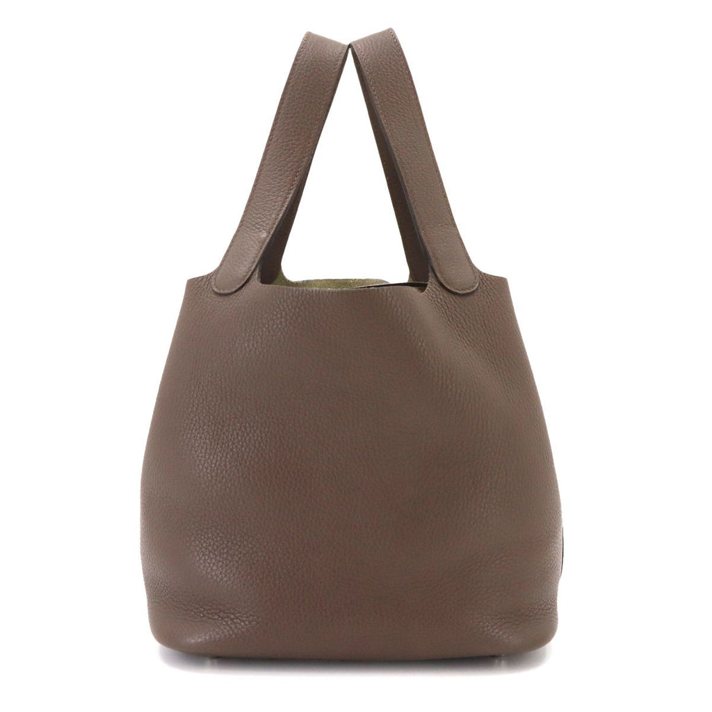 Hermes Picotin Lock 22 Hand Bag Taurillon Clemence Taupe Silver — view 3