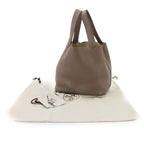 Hermes Picotin Lock 22 Hand Bag Taurillon Clemence Taupe Silver — view 2