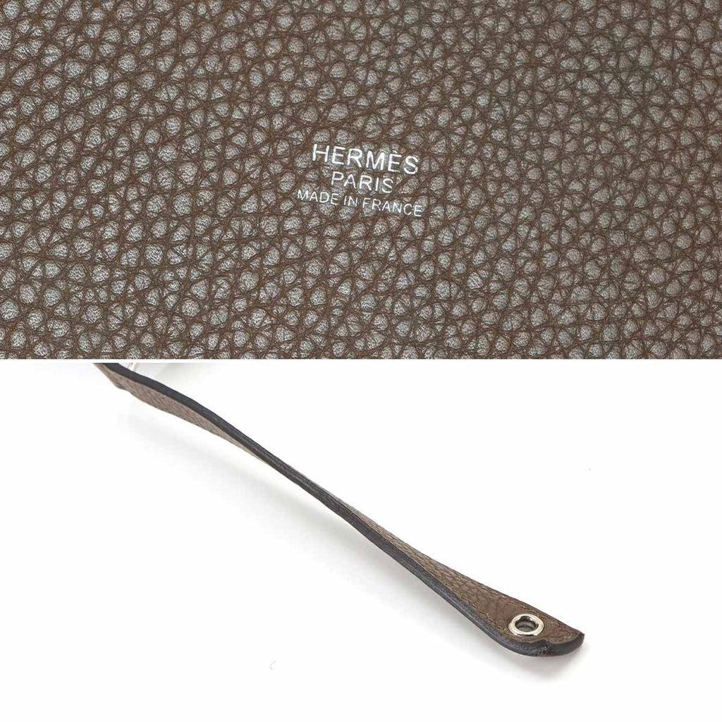 Hermes Picotin Lock 22 Hand Bag Taurillon Clemence Taupe Silver — view 8