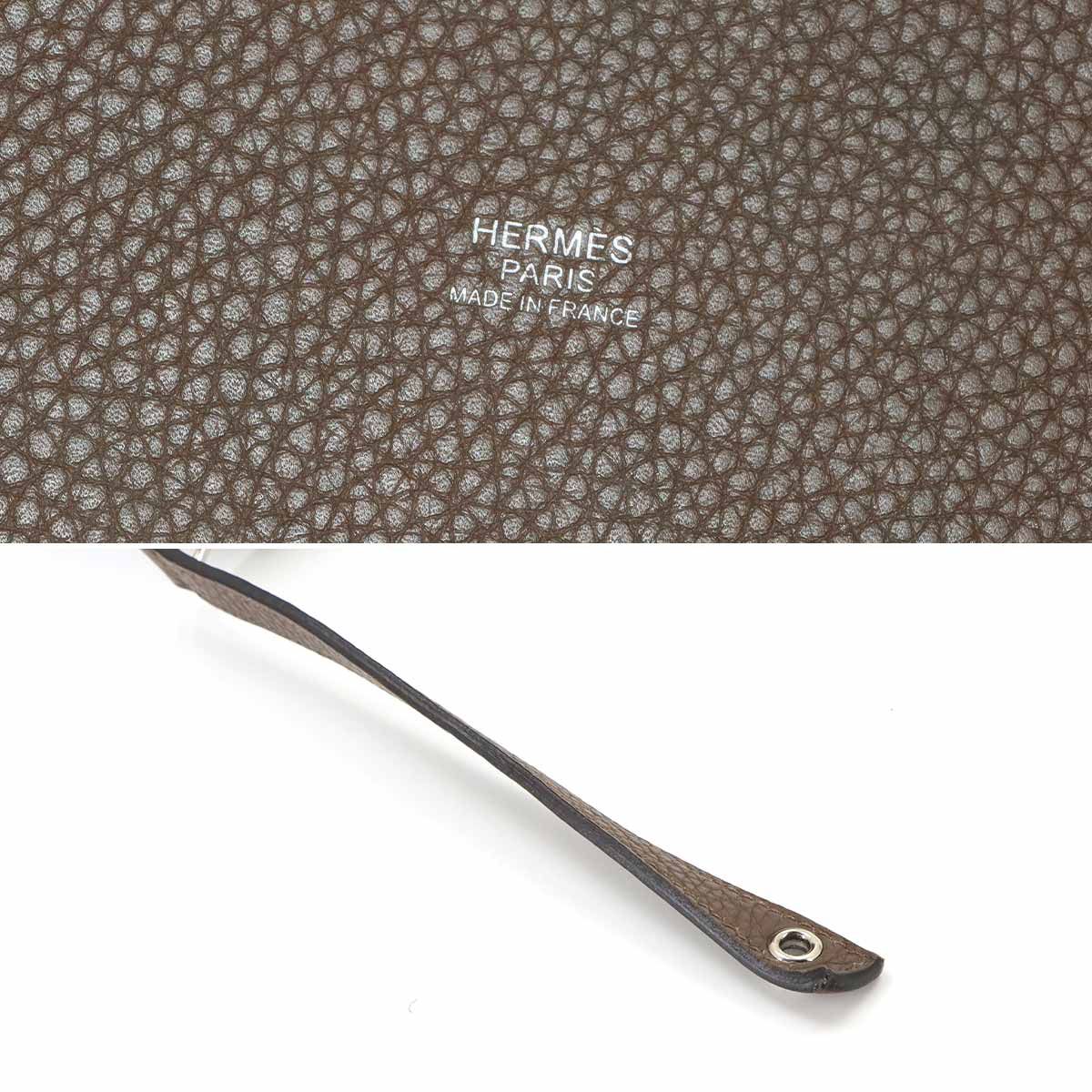 Hermes Picotin Lock 22 Hand Bag Taurillon Clemence Taupe Silver — view 8