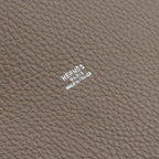 Hermes Mangeoire MM Hand Bag Taurillon Clemence Etoupe — view 7