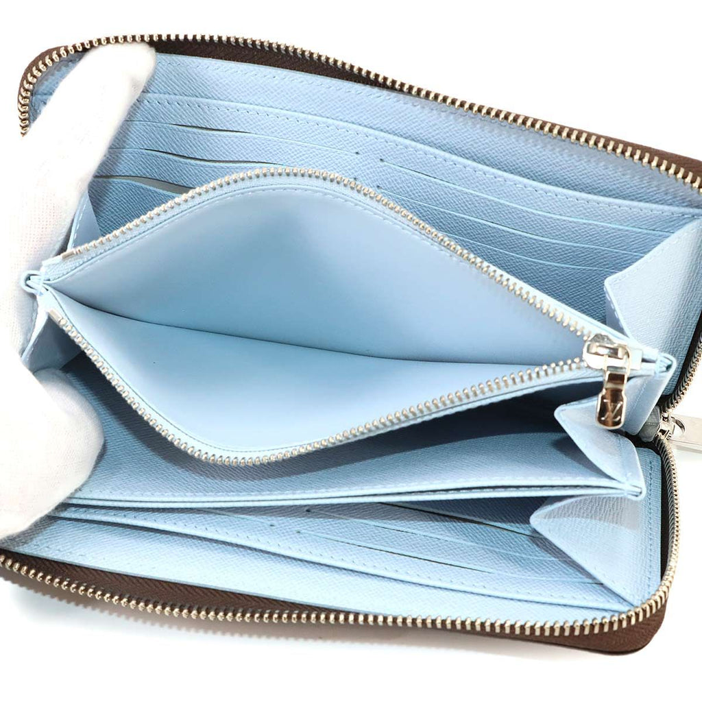 Louis Vuitton Monogram Zippy Wallet Zip Around Washed Blue — view 6