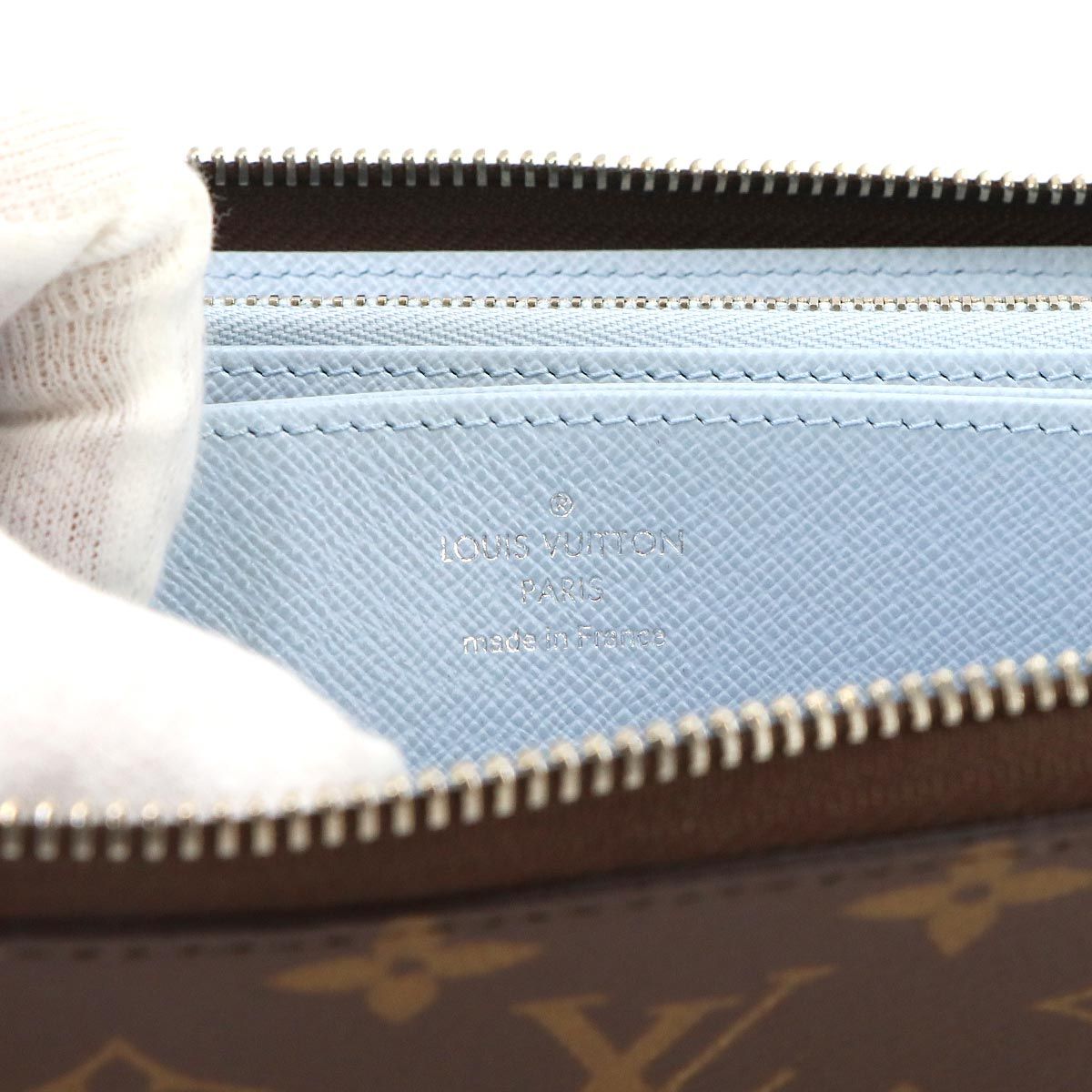 Louis Vuitton Monogram Zippy Wallet Zip Around Washed Blue — view 7