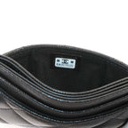 Chanel Quilted Card Case Business Caviar Leather Black Gold — view 8