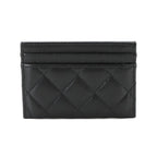 Chanel Quilted Card Case Business Caviar Leather Black Gold — view 3