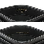 Chanel Quilted Card Case Business Caviar Leather Black Gold — view 7