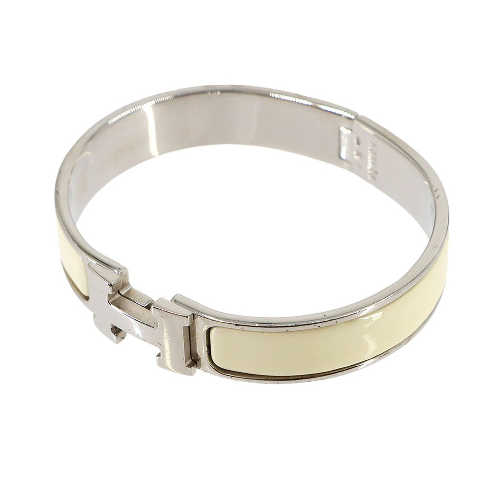 Hermes Clic H PM Bangle Ivory Silver Bracelet — view 5