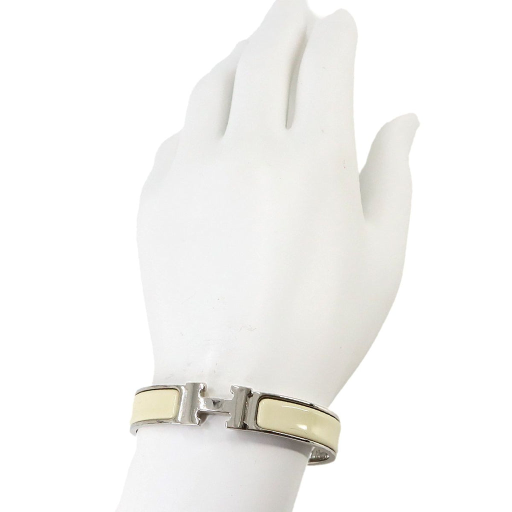 Hermes Clic H PM Bangle Ivory Silver Bracelet — view 8